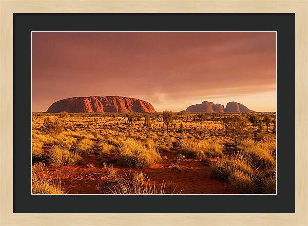 Uluru And Kata Tjuta At Golden Hour
