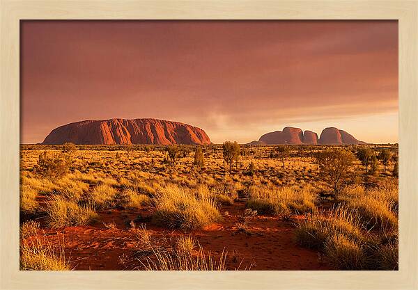 Uluru And Kata Tjuta At Golden Hour