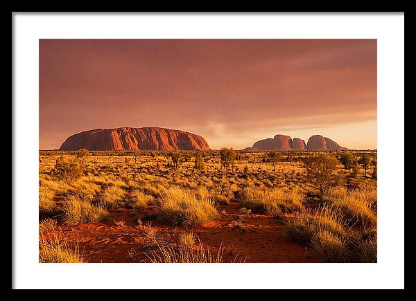 Uluru And Kata Tjuta At Golden Hour