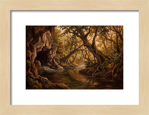 Underground River Emerging From Cave