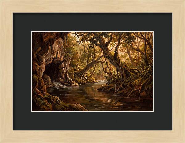 Underground River Emerging From Cave