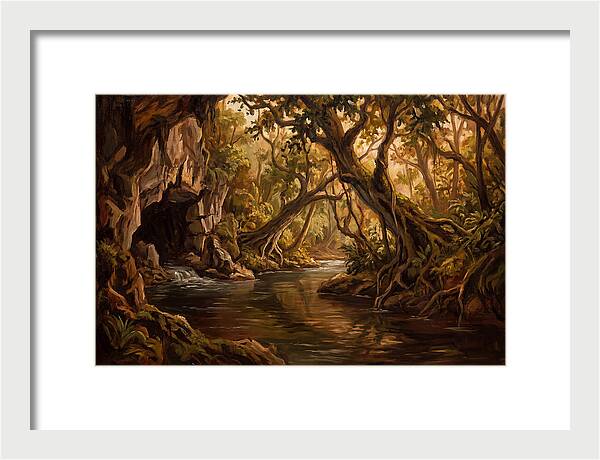 Underground River Emerging From Cave