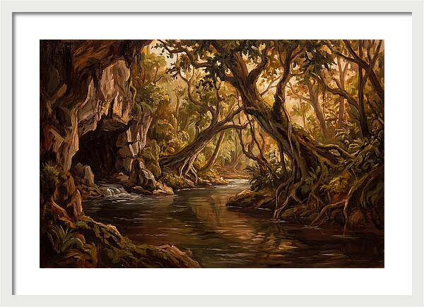 Underground River Emerging From Cave