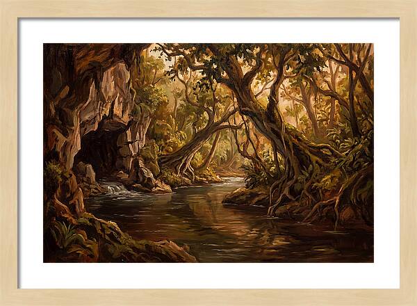 Underground River Emerging From Cave