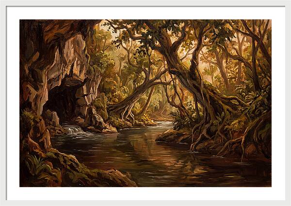 Underground River Emerging From Cave
