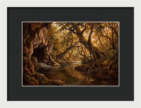 Underground River Emerging From Cave