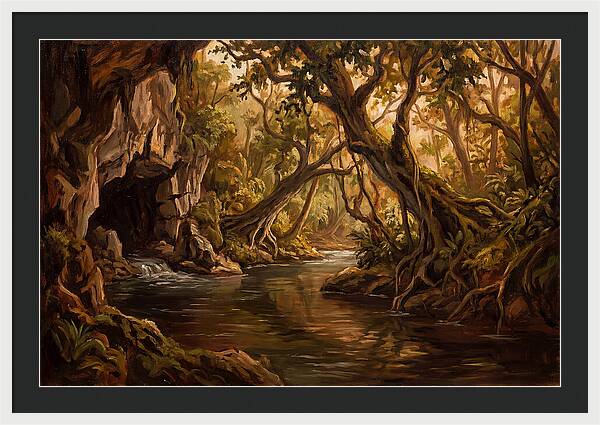 Underground River Emerging From Cave