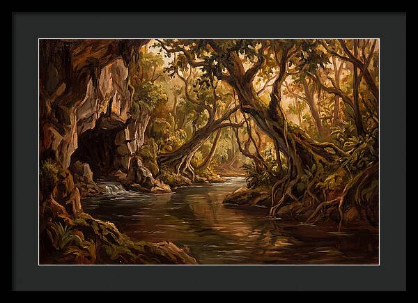 Underground River Emerging From Cave