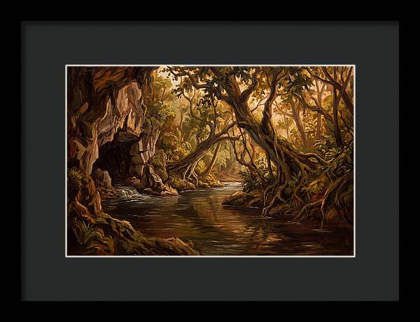 Underground River Emerging From Cave