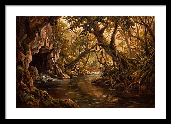 Underground River Emerging From Cave