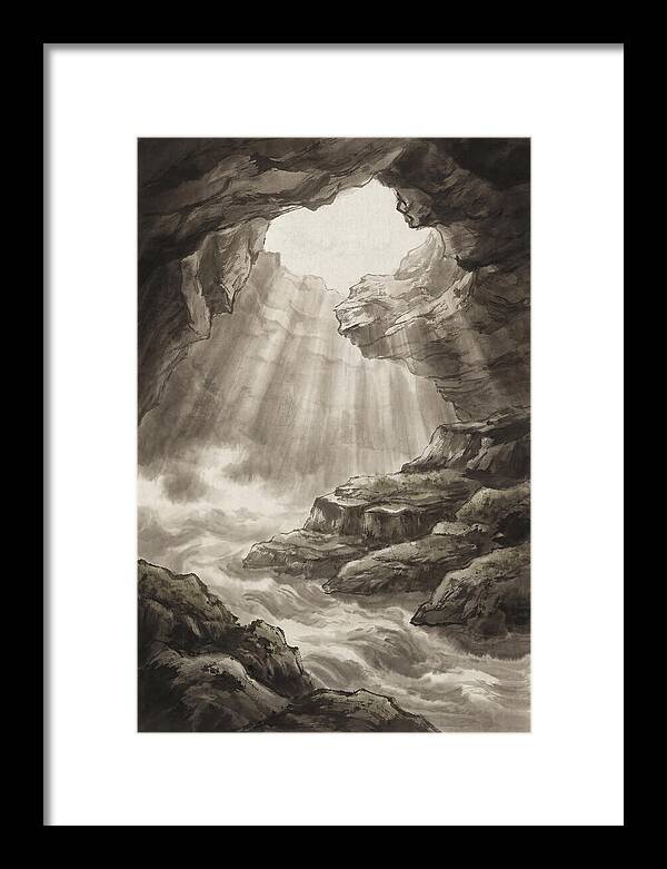 Underwater Cave With Light Streaming