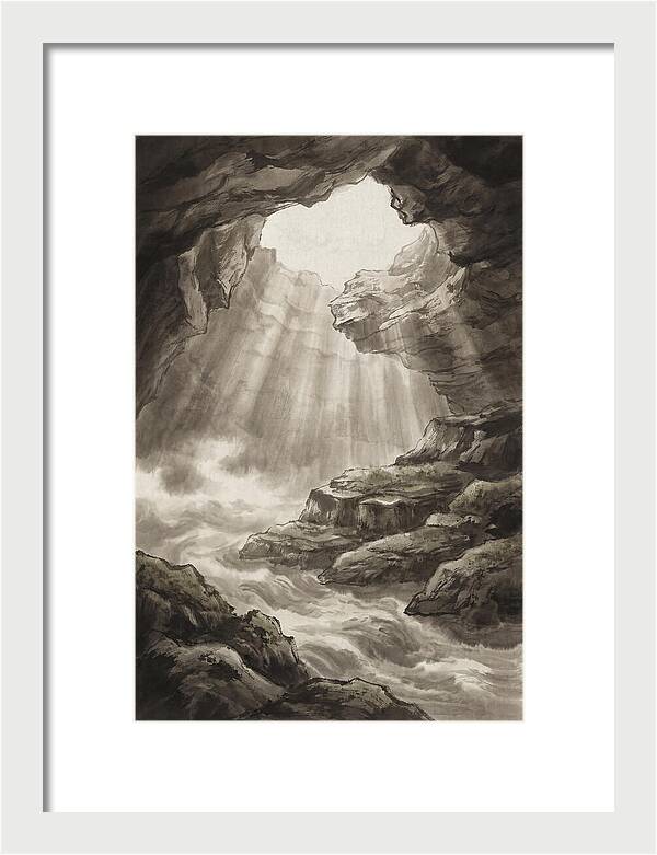 Underwater Cave With Light Streaming