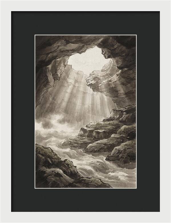 Underwater Cave With Light Streaming
