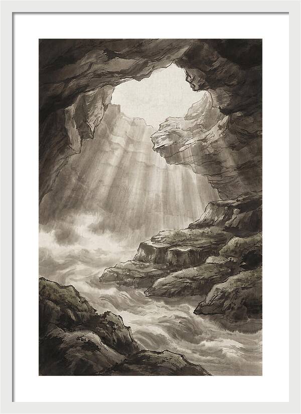 Underwater Cave With Light Streaming