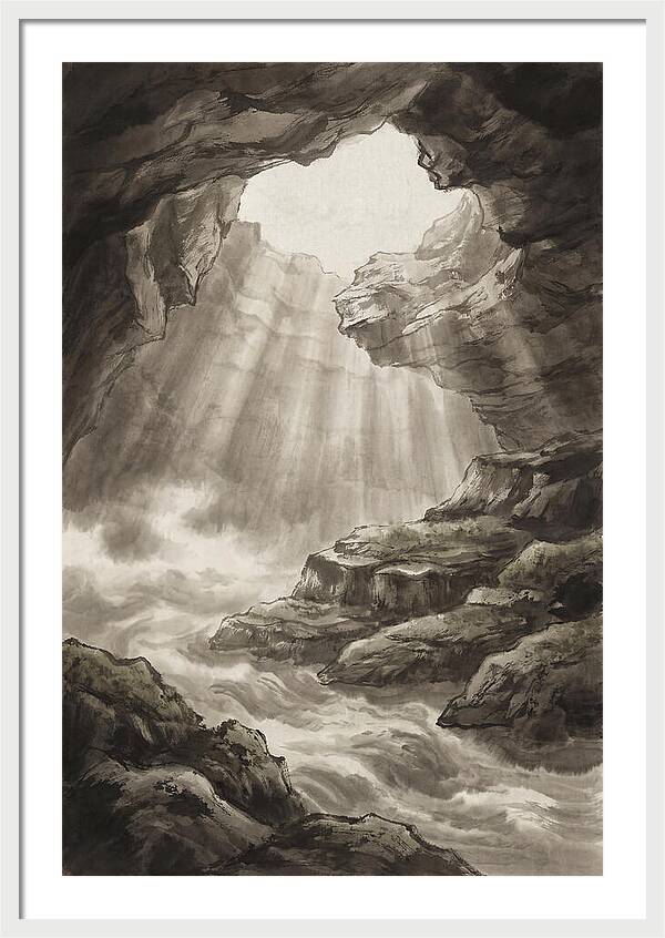 Underwater Cave With Light Streaming