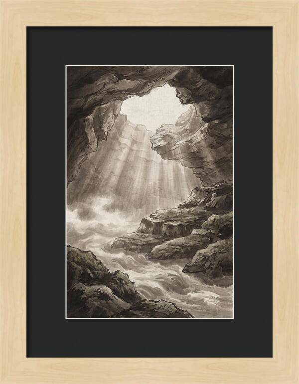 Underwater Cave With Light Streaming