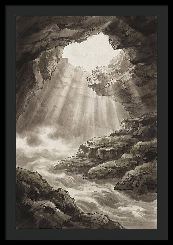 Underwater Cave With Light Streaming