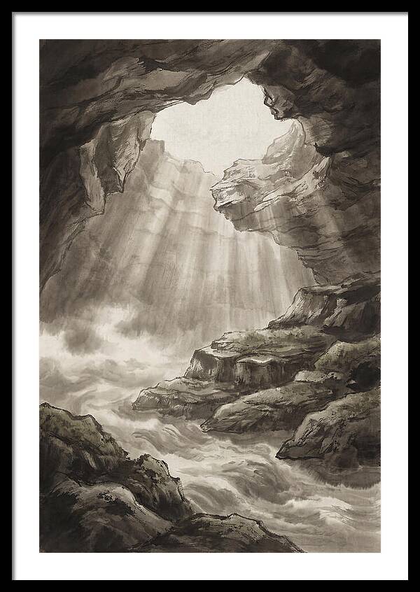Underwater Cave With Light Streaming