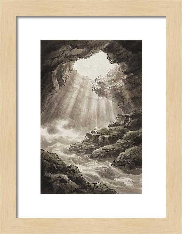 Underwater Cave With Light Streaming
