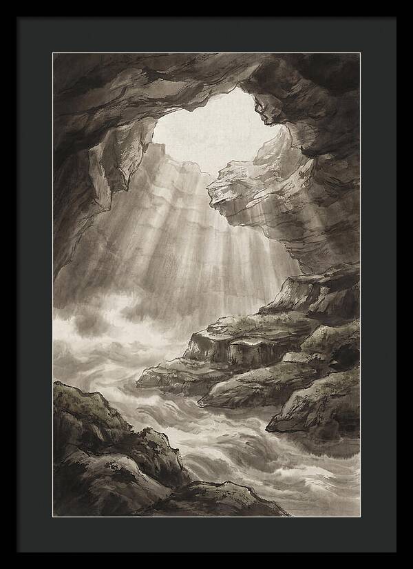 Underwater Cave With Light Streaming