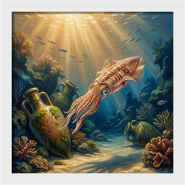 Underwater Squid Encounter