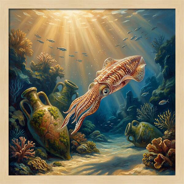 Underwater Squid Encounter