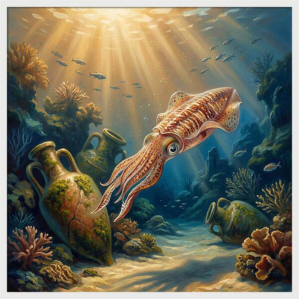 Underwater Squid Encounter