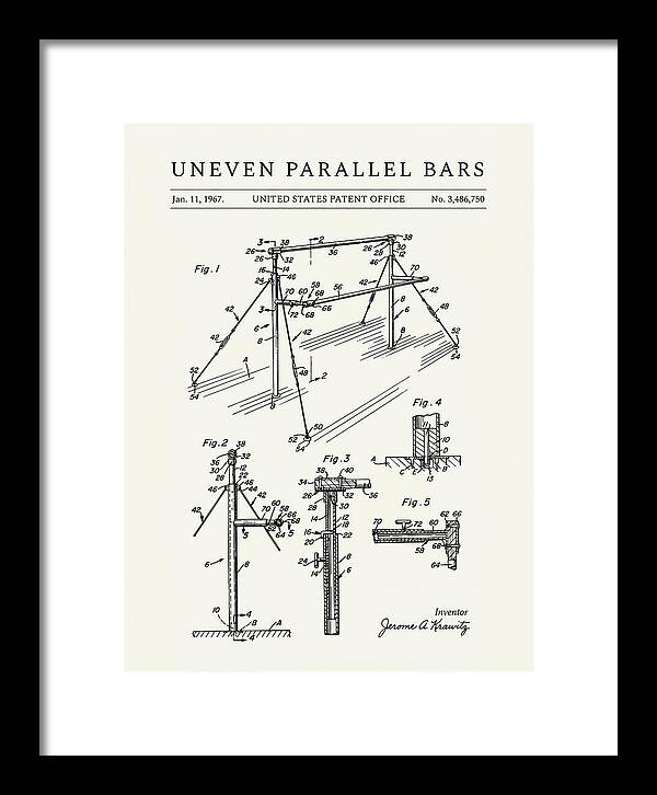 Uneven Parallel Bars Minimalist Patent Us3486750a