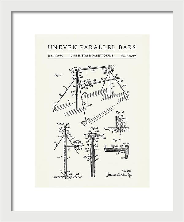 Uneven Parallel Bars Minimalist Patent Us3486750a
