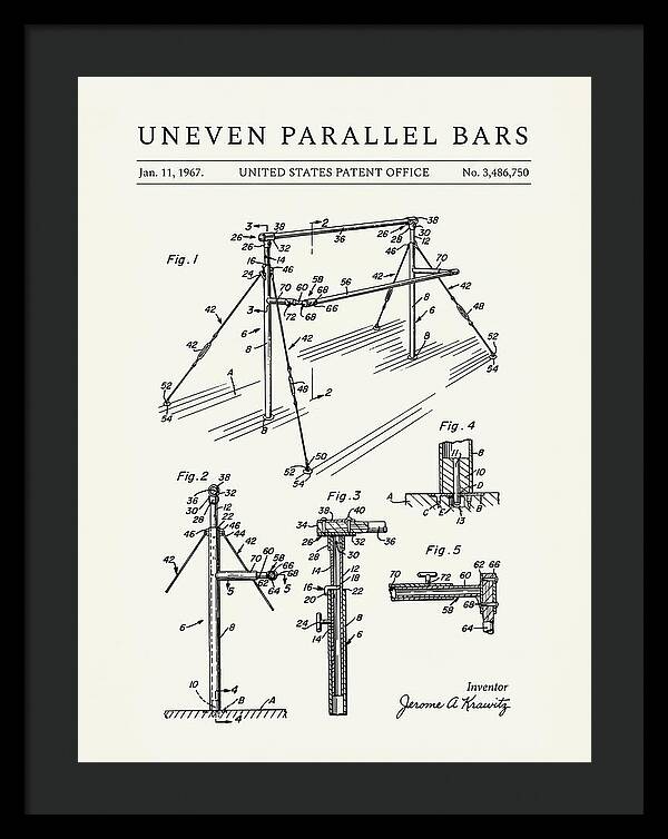 Uneven Parallel Bars Minimalist Patent Us3486750a