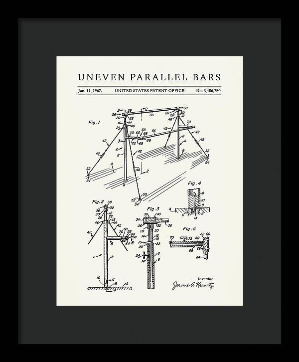 Uneven Parallel Bars Minimalist Patent Us3486750a