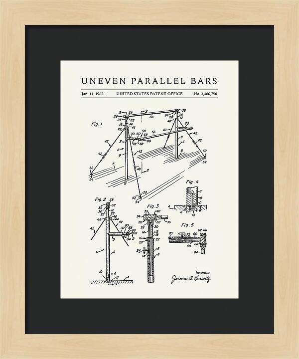 Uneven Parallel Bars Minimalist Patent Us3486750a
