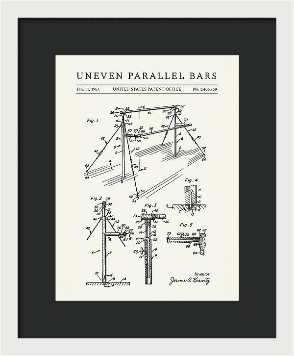 Uneven Parallel Bars Minimalist Patent Us3486750a