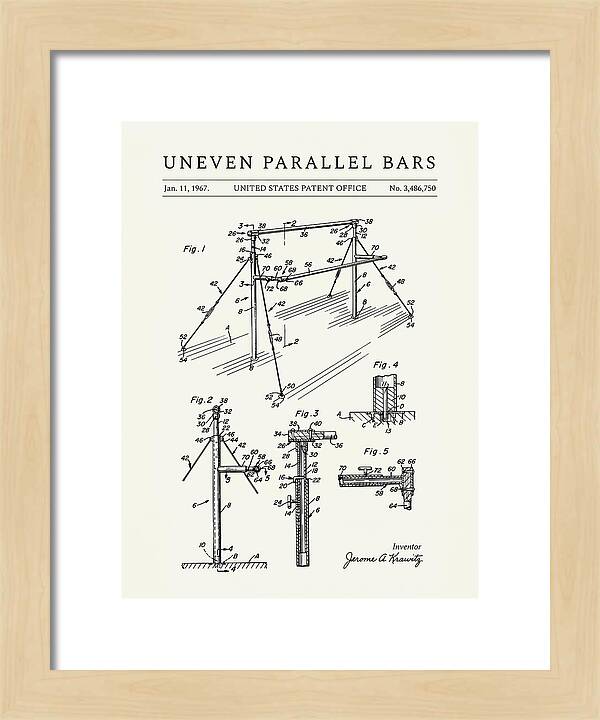 Uneven Parallel Bars Minimalist Patent Us3486750a
