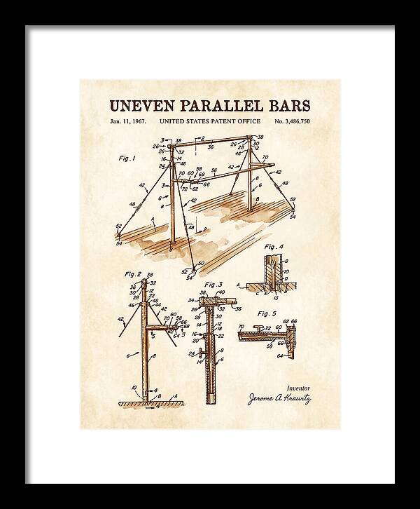 Uneven Parallel Bars Watercolor Patent Us3486750a