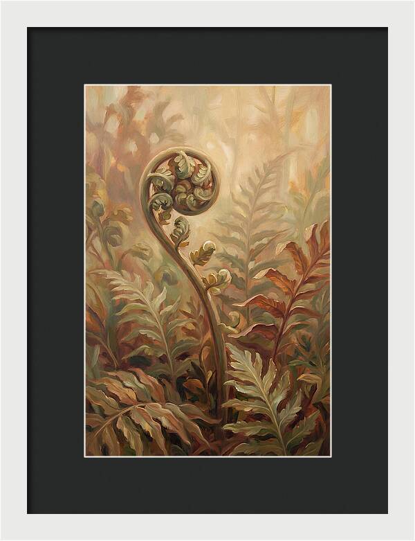 Unfurling Fiddlehead Fern In Morning Light