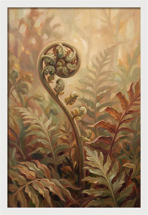 Unfurling Fiddlehead Fern In Morning Light