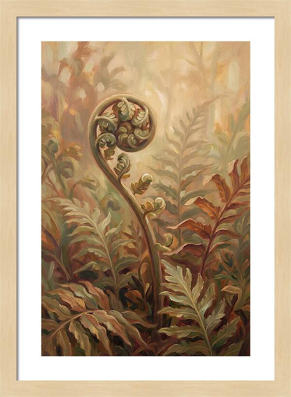 Unfurling Fiddlehead Fern In Morning Light
