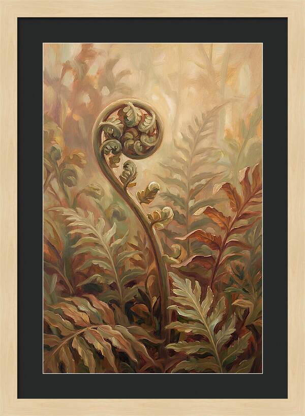 Unfurling Fiddlehead Fern In Morning Light
