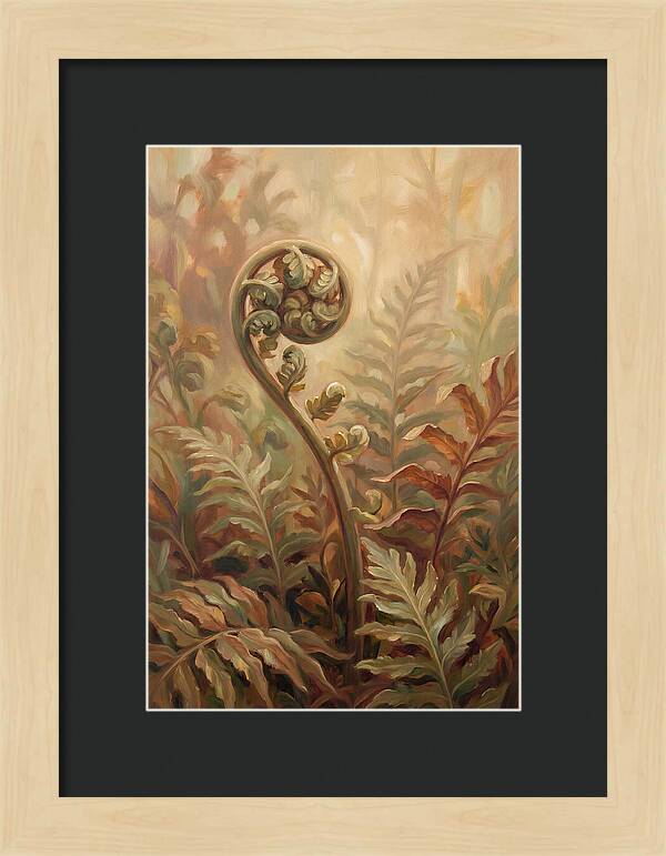 Unfurling Fiddlehead Fern In Morning Light
