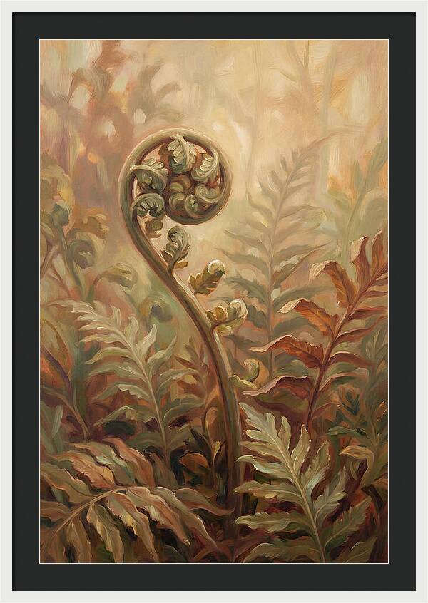 Unfurling Fiddlehead Fern In Morning Light