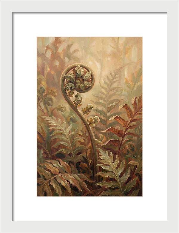 Unfurling Fiddlehead Fern In Morning Light