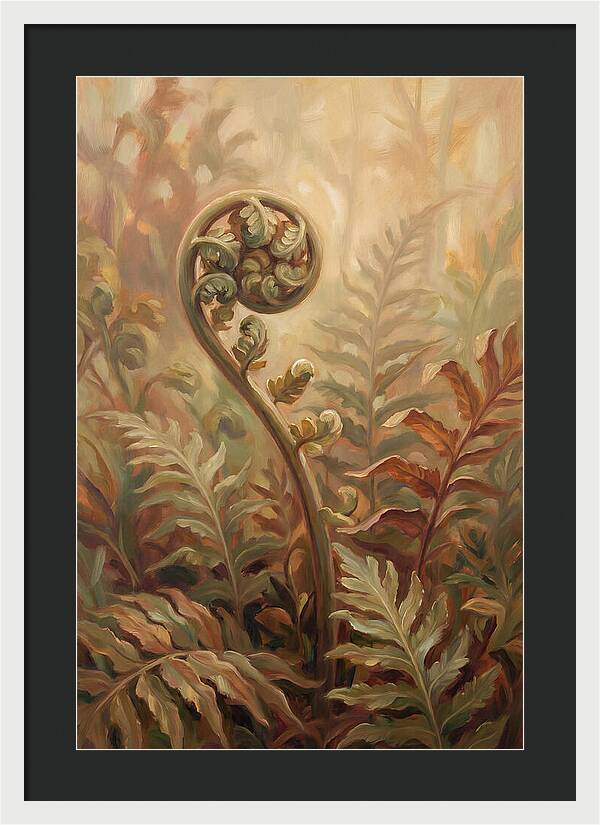 Unfurling Fiddlehead Fern In Morning Light