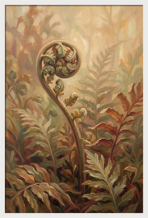 Unfurling Fiddlehead Fern In Morning Light