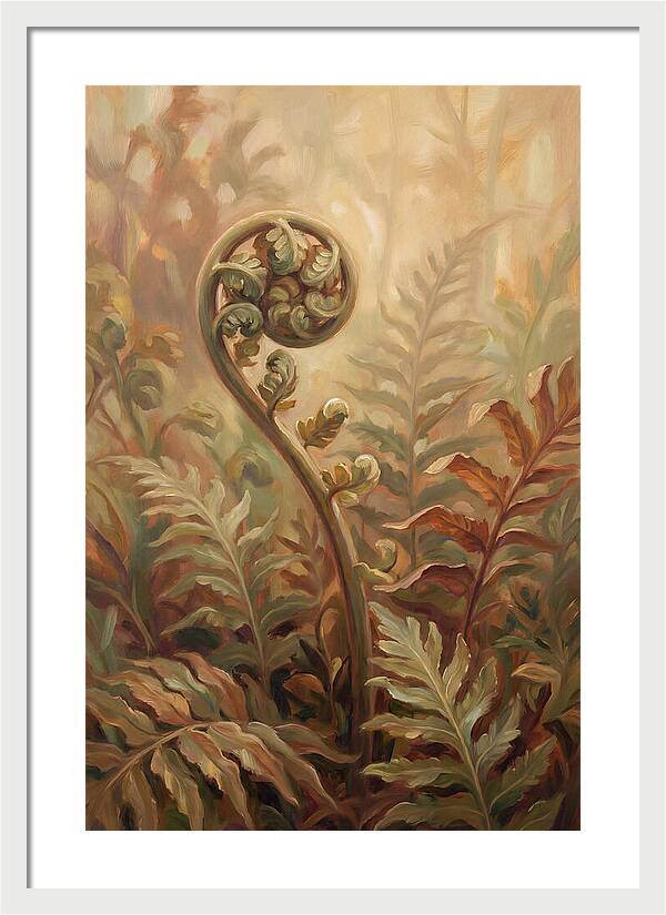Unfurling Fiddlehead Fern In Morning Light