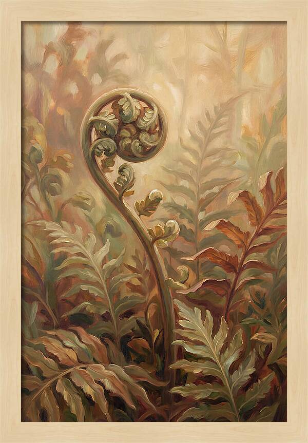 Unfurling Fiddlehead Fern In Morning Light