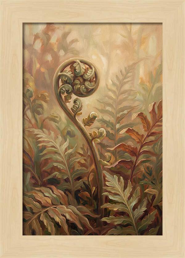Unfurling Fiddlehead Fern In Morning Light