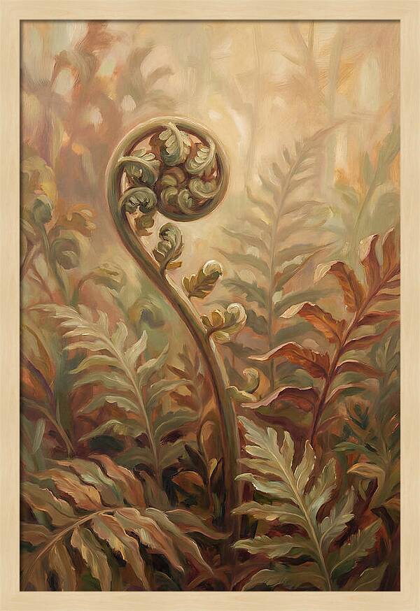 Unfurling Fiddlehead Fern In Morning Light