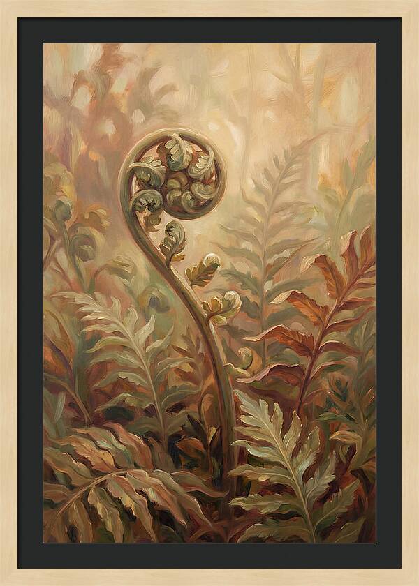 Unfurling Fiddlehead Fern In Morning Light