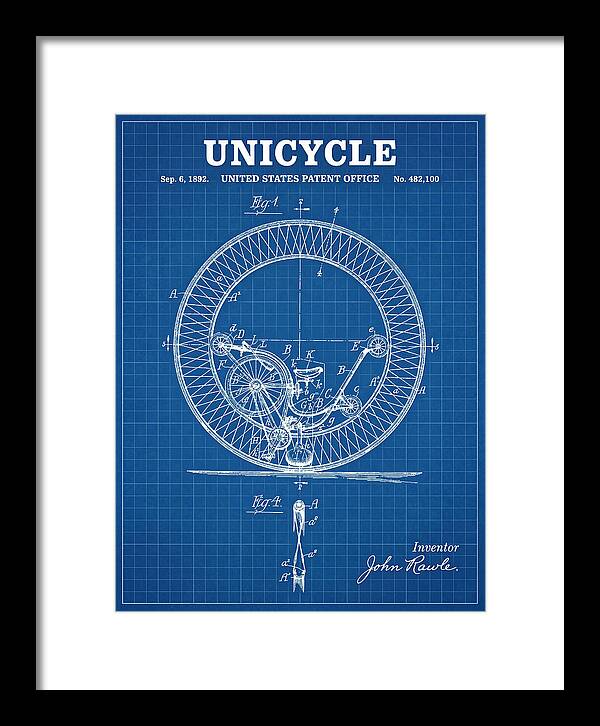 Unicycle Blueprint Patent Us482100a